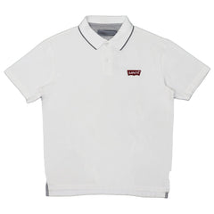 POLO MEN - PLAIN WHITE WITH GREY COLLAR STRIP