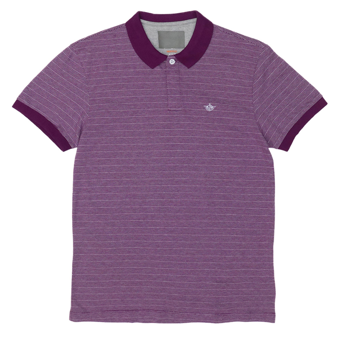 POLO MEN - PURPLE WITH WHITE DOTTED PIN STRIPS