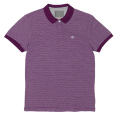 POLO MEN - PURPLE WITH WHITE DOTTED PIN STRIPS