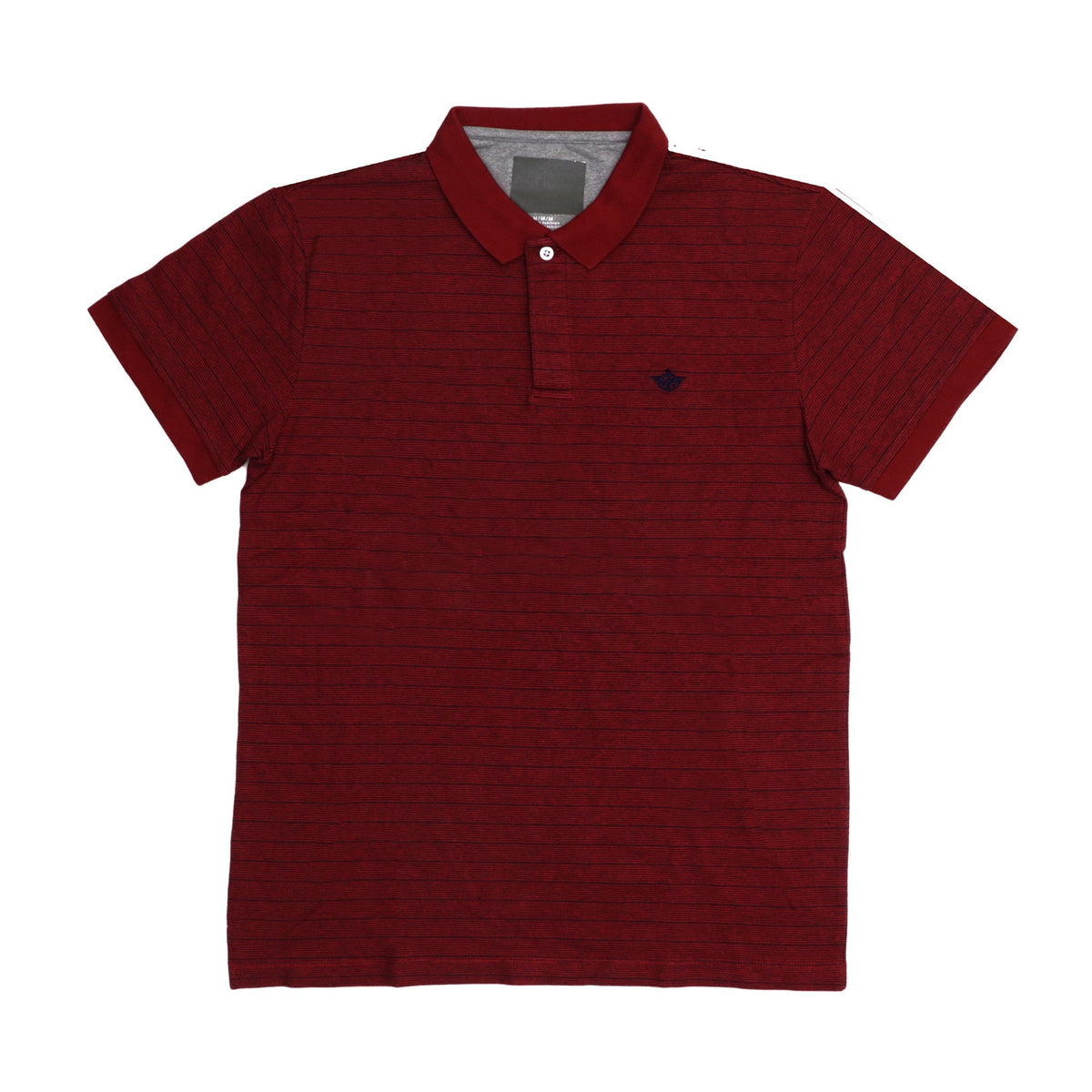 POLO MEN - RED WITH BLUE THIN STRIPS