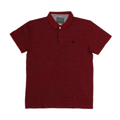 POLO MEN - RED WITH BLUE THIN STRIPS