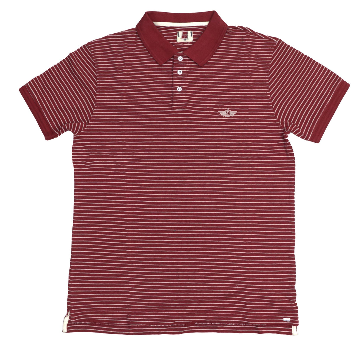 POLO MEN - RED WITH OFF WHITE STRIPS