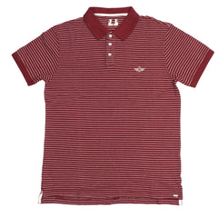 POLO MEN - RED WITH OFF WHITE STRIPS