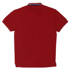 POLO MEN - RED WITH WHITE BAND COLLAR STRIP