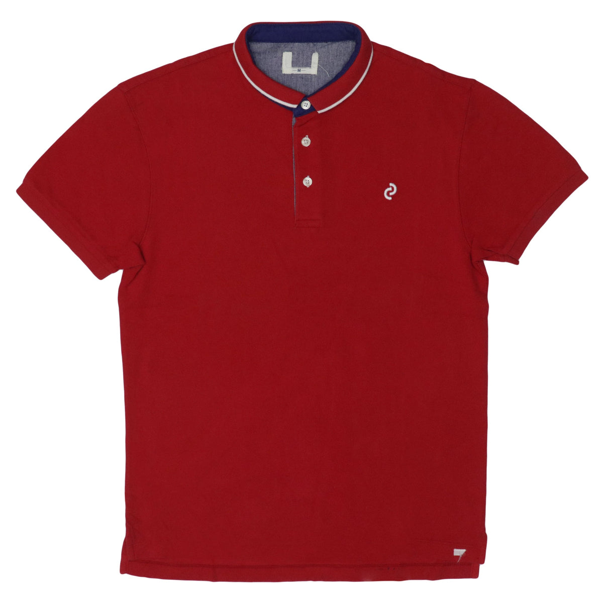 POLO MEN - RED WITH WHITE BAND COLLAR STRIP