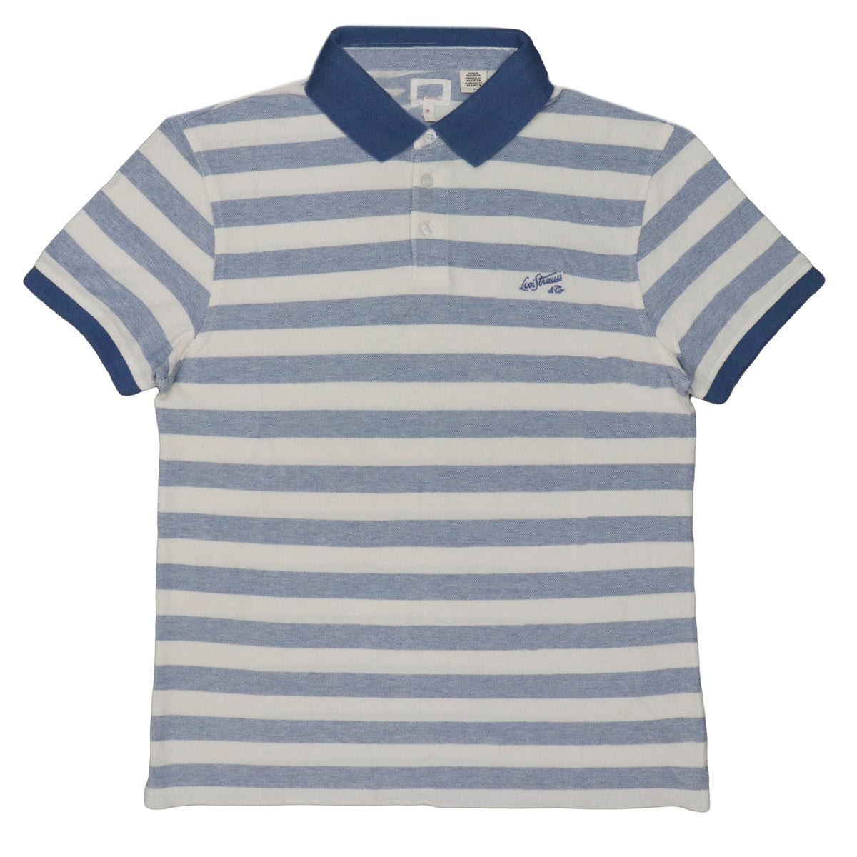 POLO MEN - SKYBLUE AND WHITE STRIPS BLUE COLLAR