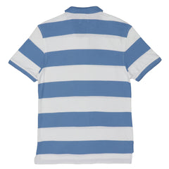 POLO MEN - SKY BLUE AND WHITE THICK STRIPES