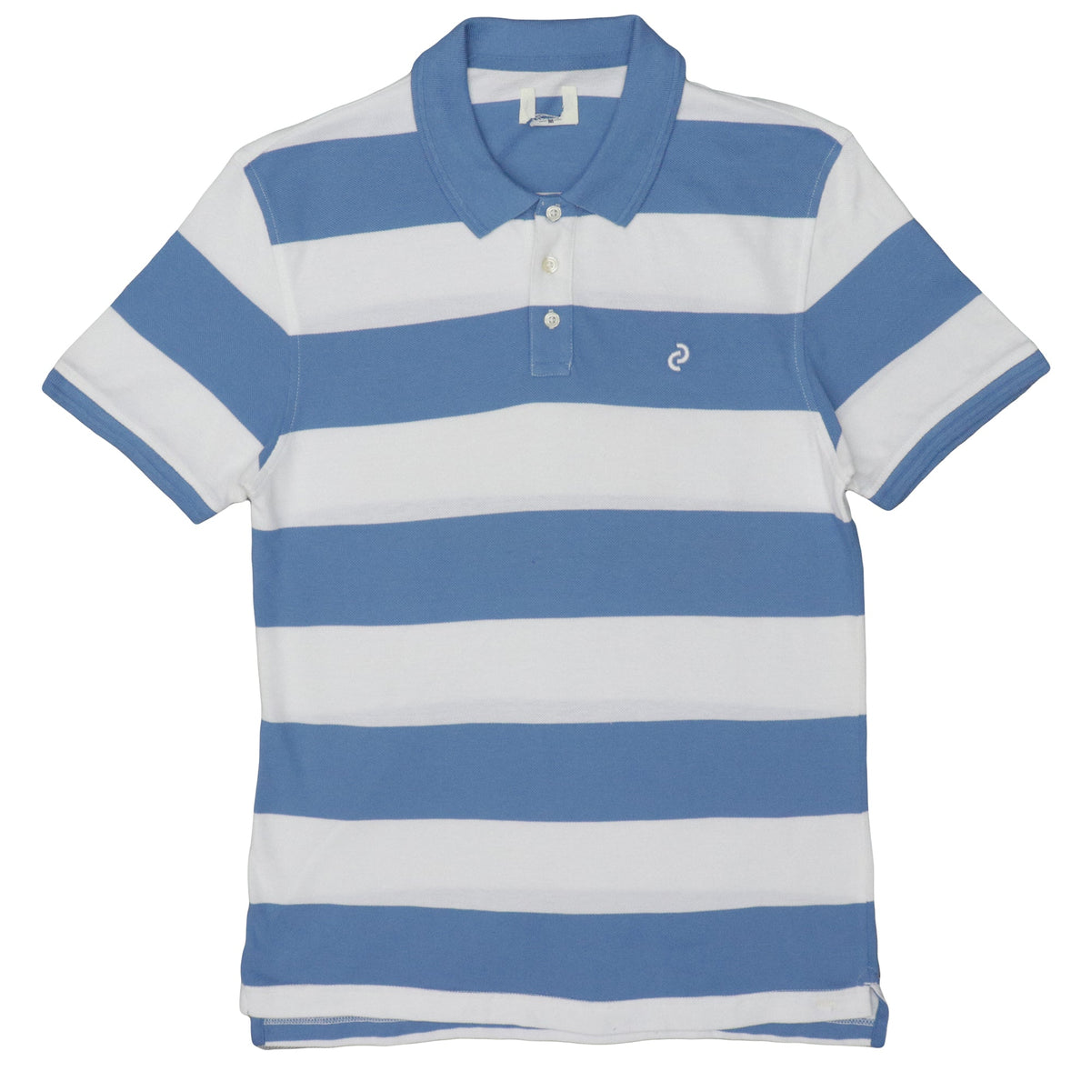 POLO MEN - SKY BLUE AND WHITE THICK STRIPES