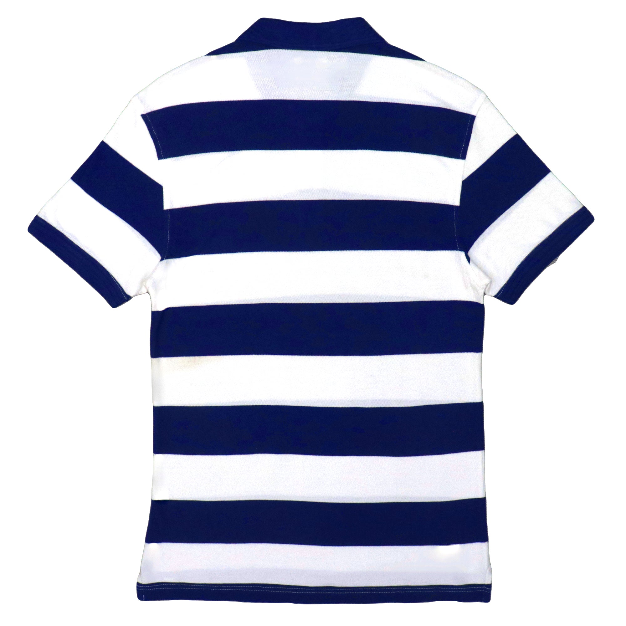 POLO MEN - WHITE AND DEEP BLUE STRIPES