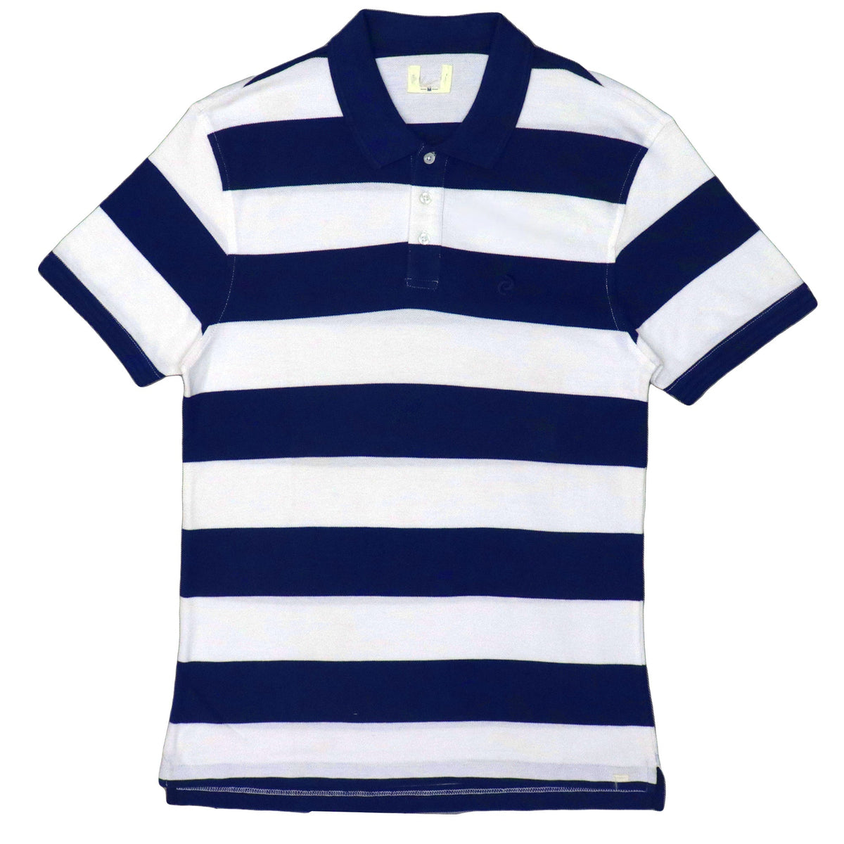 POLO MEN - WHITE AND DEEP BLUE STRIPES