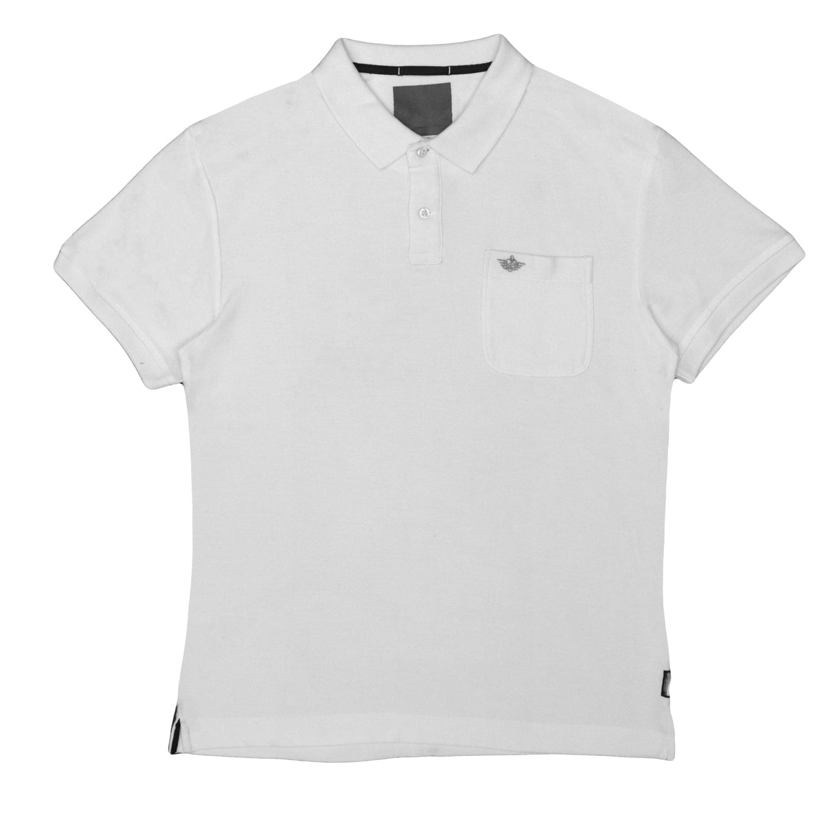 POLO (MEN) - WHITE WITH FRONT POCKET