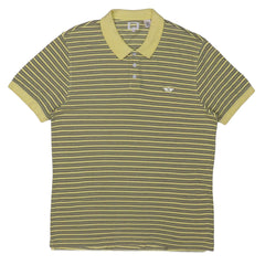 POLO (MEN) - YELLOW AND GREY STRIPES