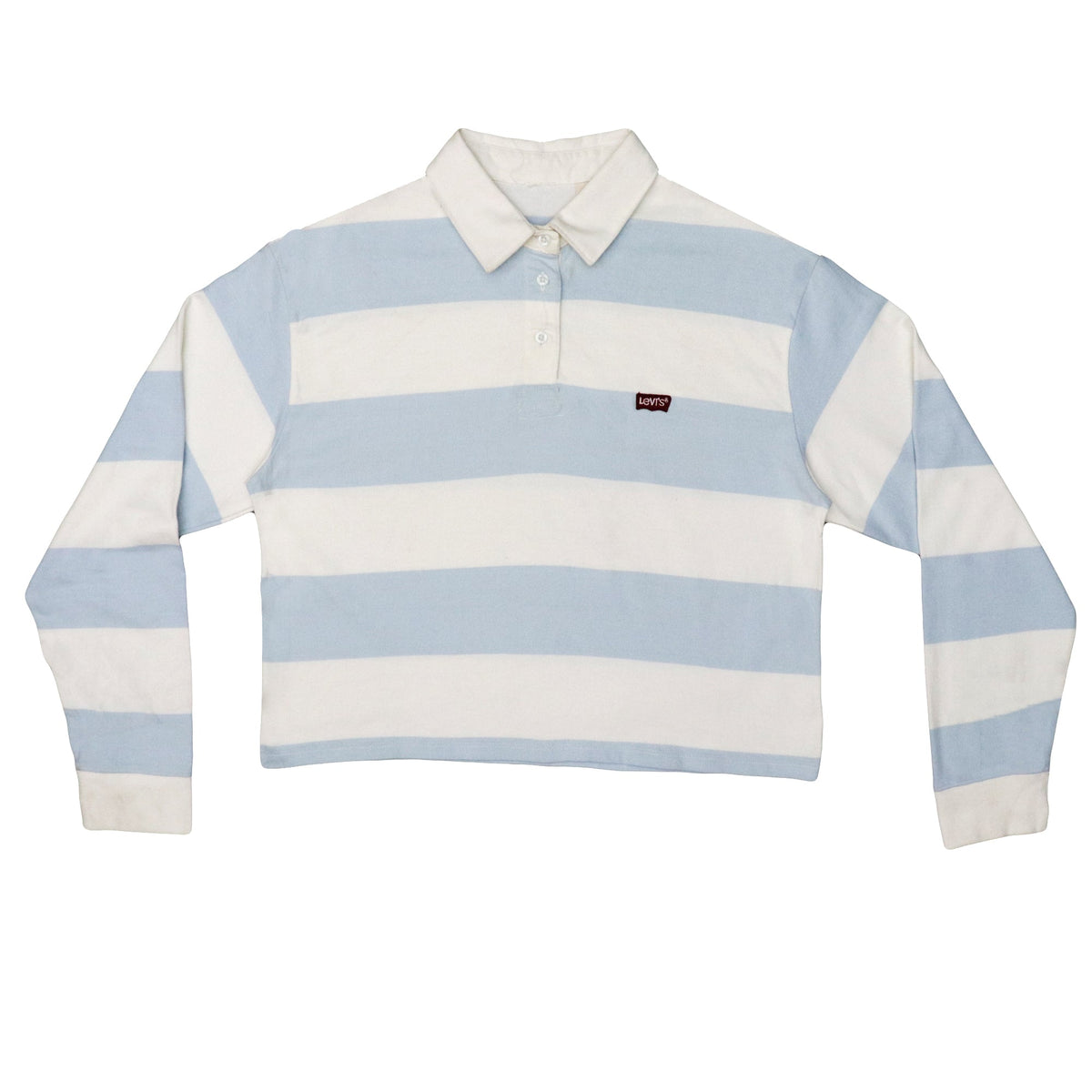POLO WOMEN - SKYBLUE AND WHITE STRIPS CROPTOP