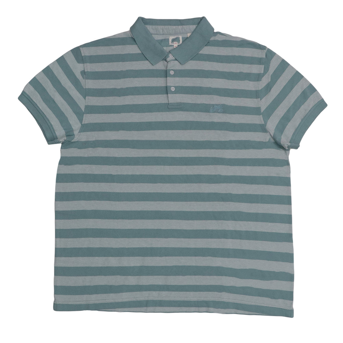 POLO (MEN) - LIGHT GREEN WITH THICK GREEN STRIPES
