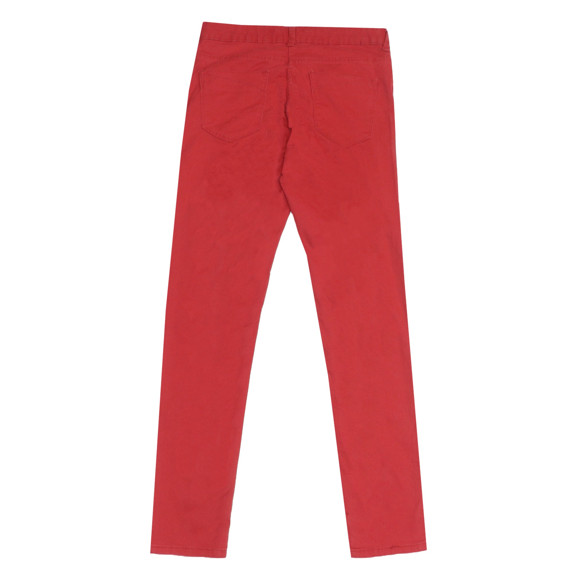 Red Straight Cut Pants (Women)