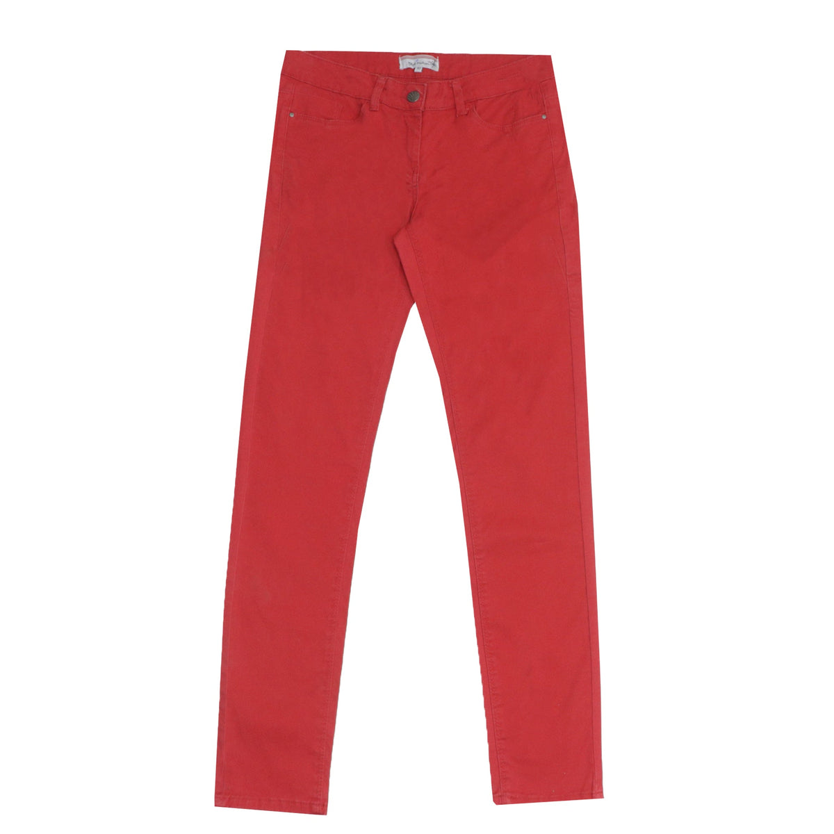 Red Straight Cut Pants (Women)