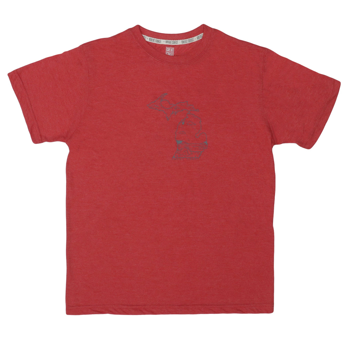 ROUND NECK (MEN) - PLAIN RED CHEST DESIGN