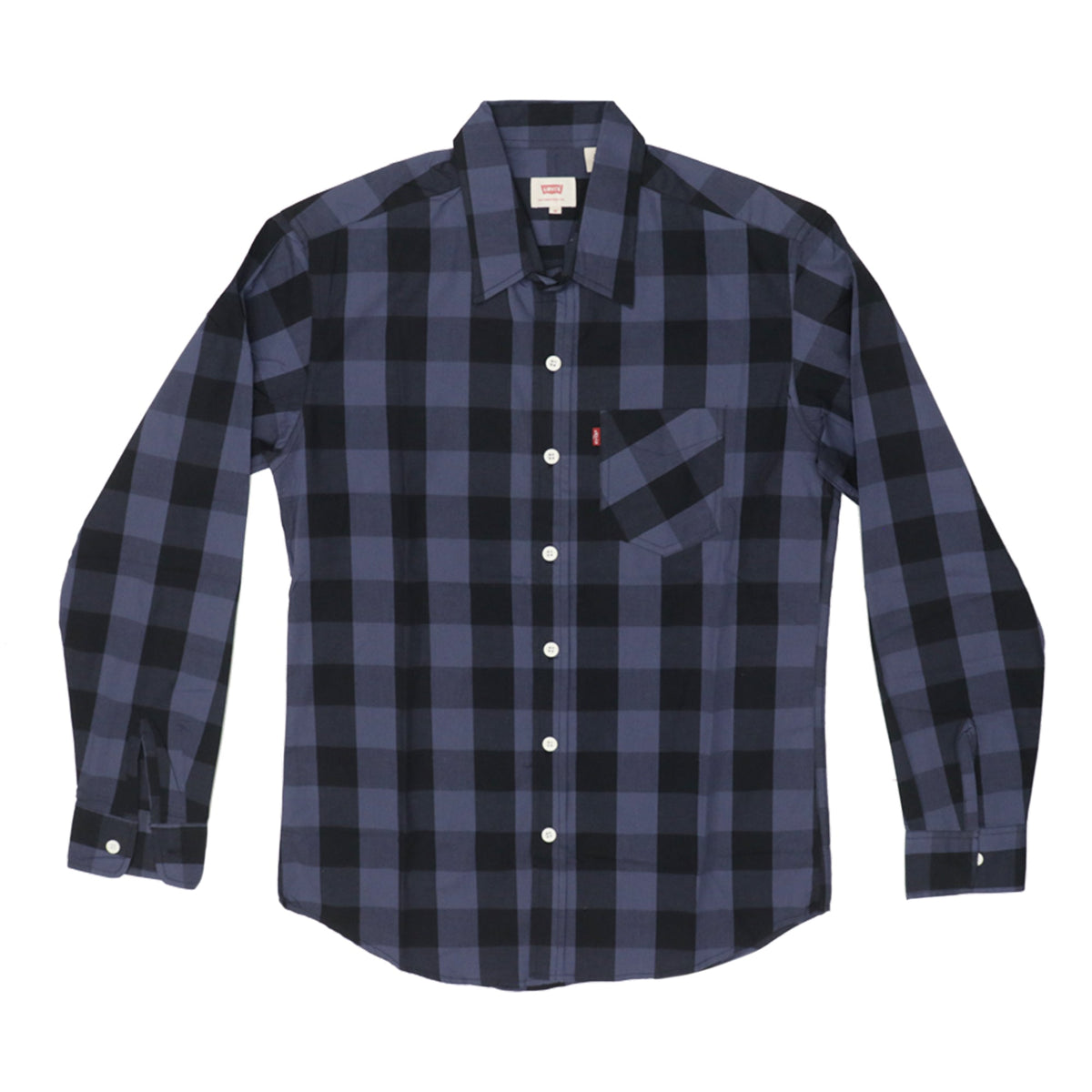 CASUAL SHIRT (MEN) - DARK PURPLE & BLACK CHECKS WITH FRONT POCKET