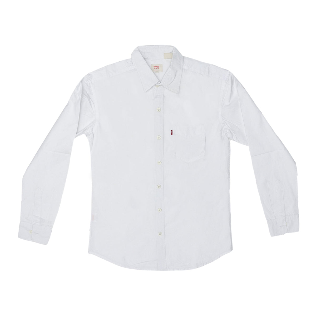 CASUAL SHIRT (MEN) - WHITE WITH FRONT POCKET