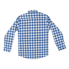 CASUAL SHIRT (MEN) - BLUE & WHITE CHECKS WITH FRONT POCKET