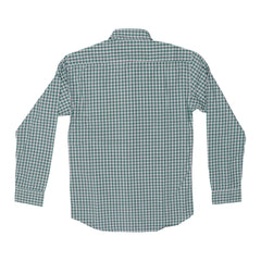 CASUAL SHIRT (MEN) - GREEN, WHITE & LIGHT GREY CHECKS WITH FRONT POCKET