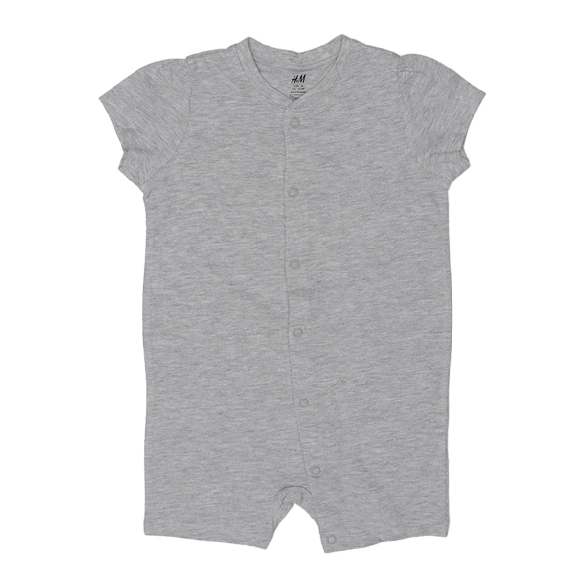 Baby Romper - HEATHER GREY FRONT BUTTON