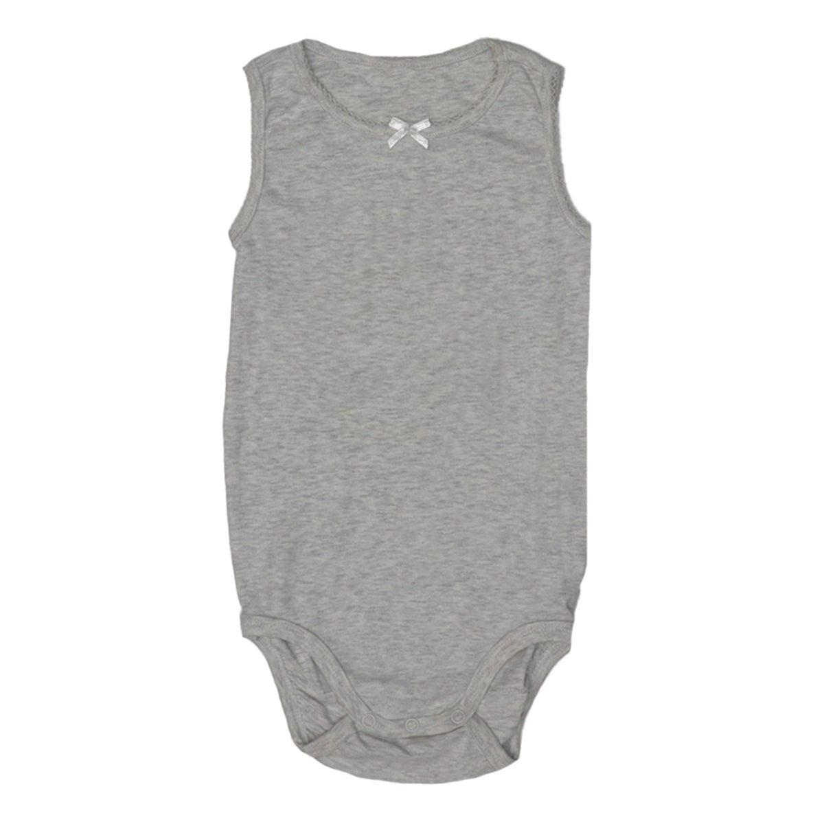 Baby Romper - HEATHER GREY LACED COLLAR