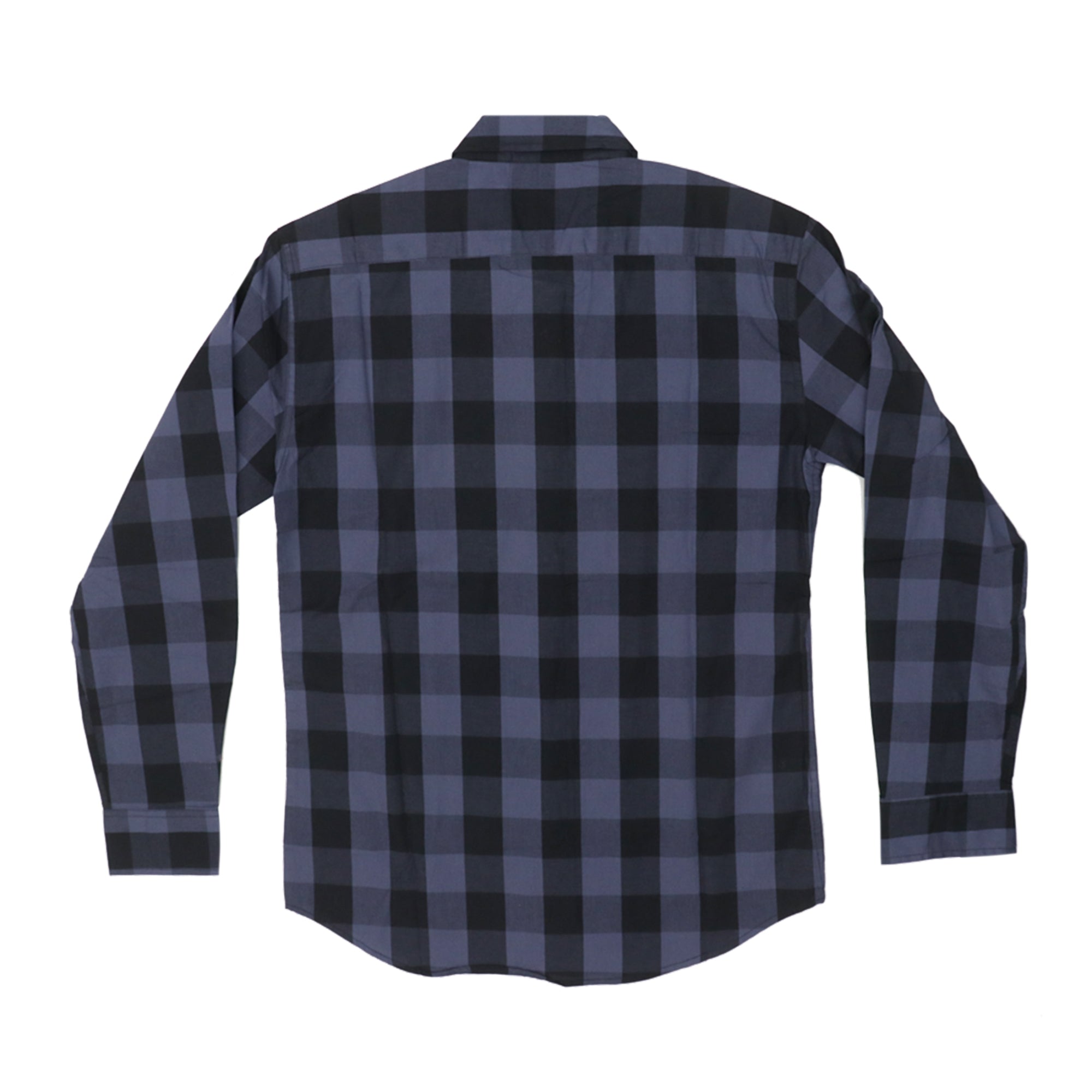 CASUAL SHIRT (MEN) - DARK PURPLE & BLACK CHECKS WITH FRONT POCKET