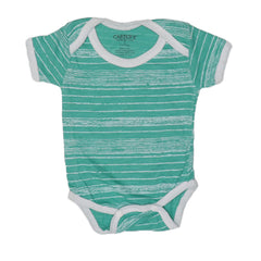 Baby Romper - PARROT GREEN WHITE STRIPS