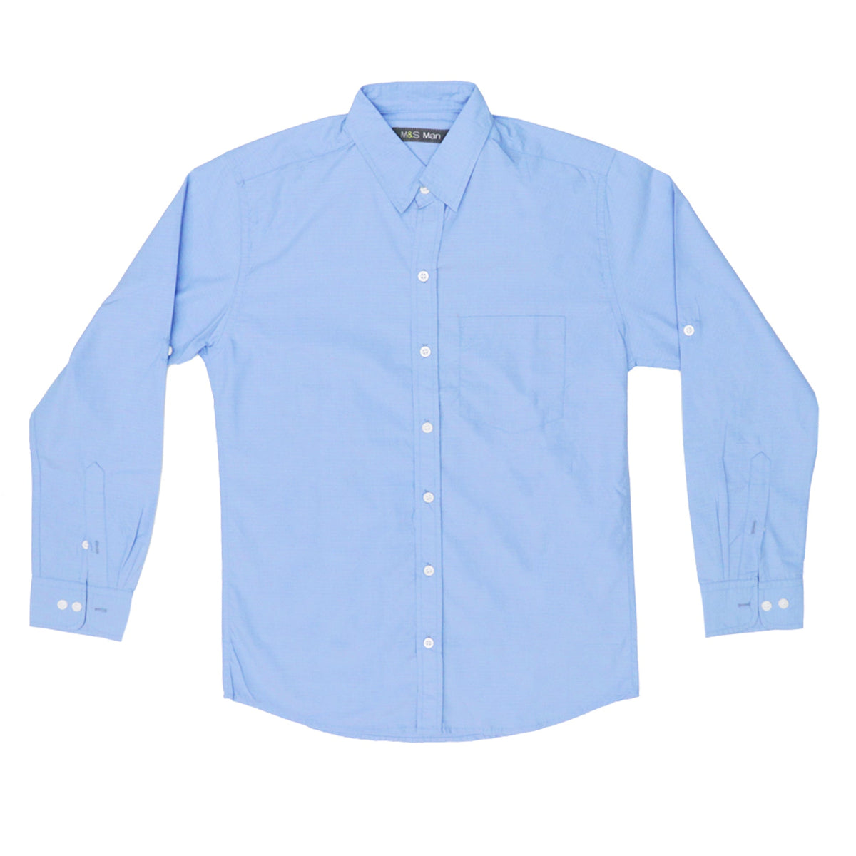 CASUAL SHIRT (MEN) - SKY BLUE WITH FRONT POCKET