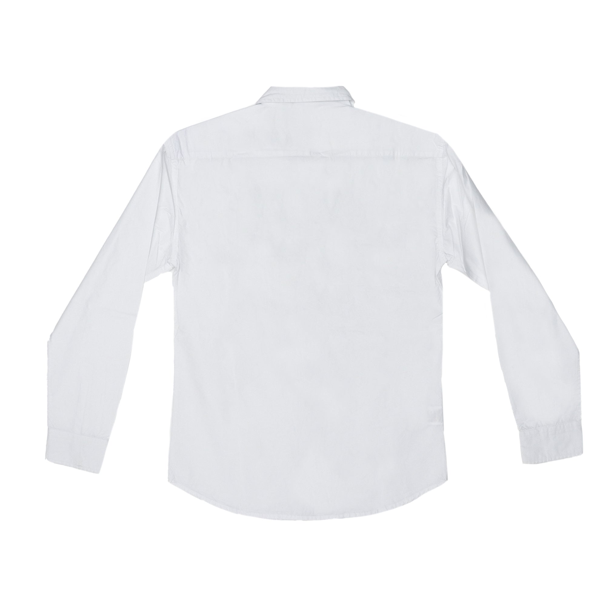 CASUAL SHIRT (MEN) - WHITE WITH FRONT POCKET