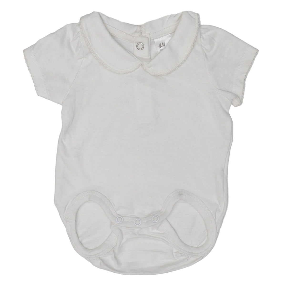 Baby Romper - WHITE COLLAR WITH LACE