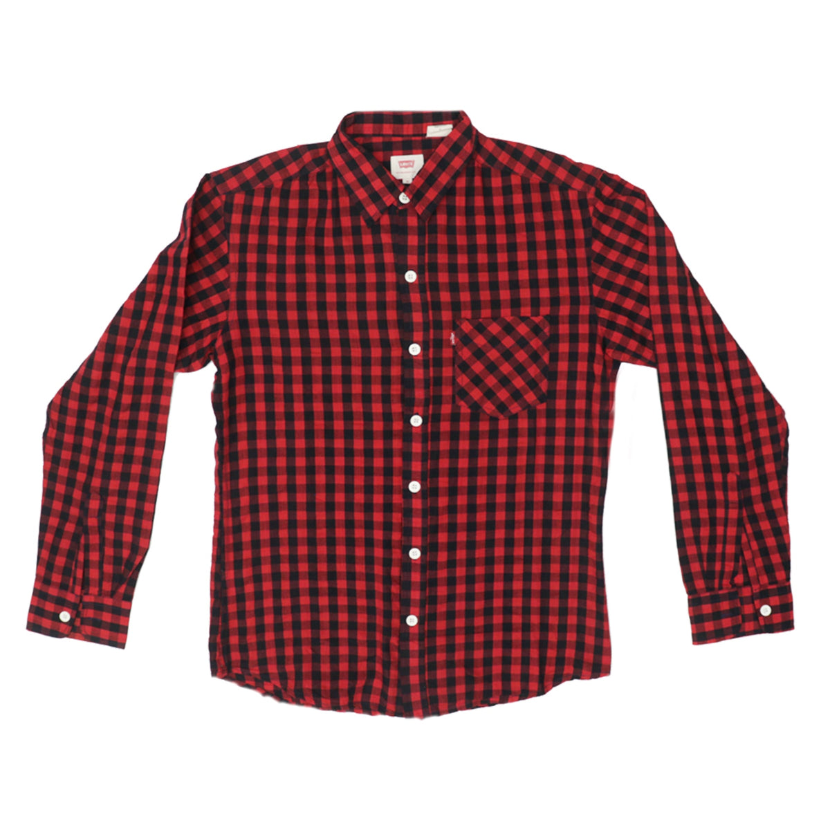 CASUAL SHIRT (MEN) - RED & BLACK CHECKS WITH FRONT POCKET