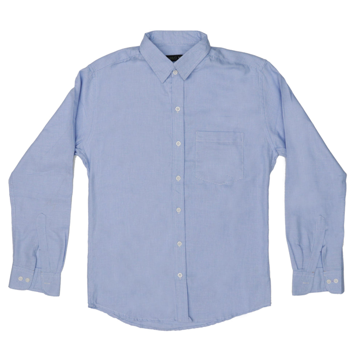 CASUAL SHIRT (MEN) - LIGHT BLUE WITH FRONT POCKET