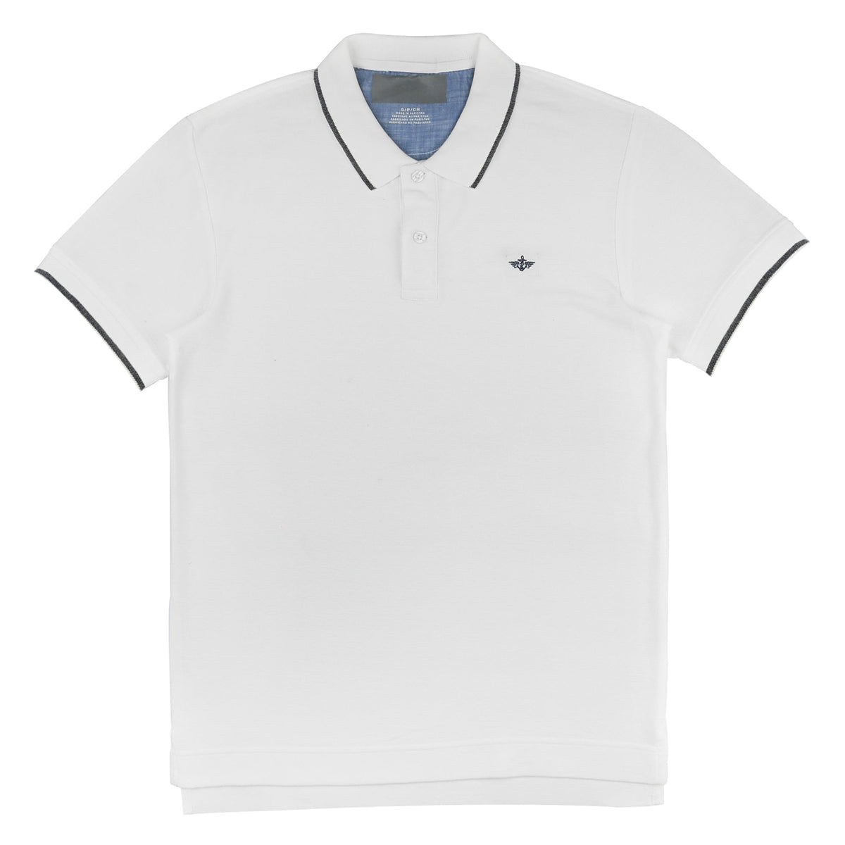 POLO (MEN) - WHITE WITH STRIPE ON COLLAR