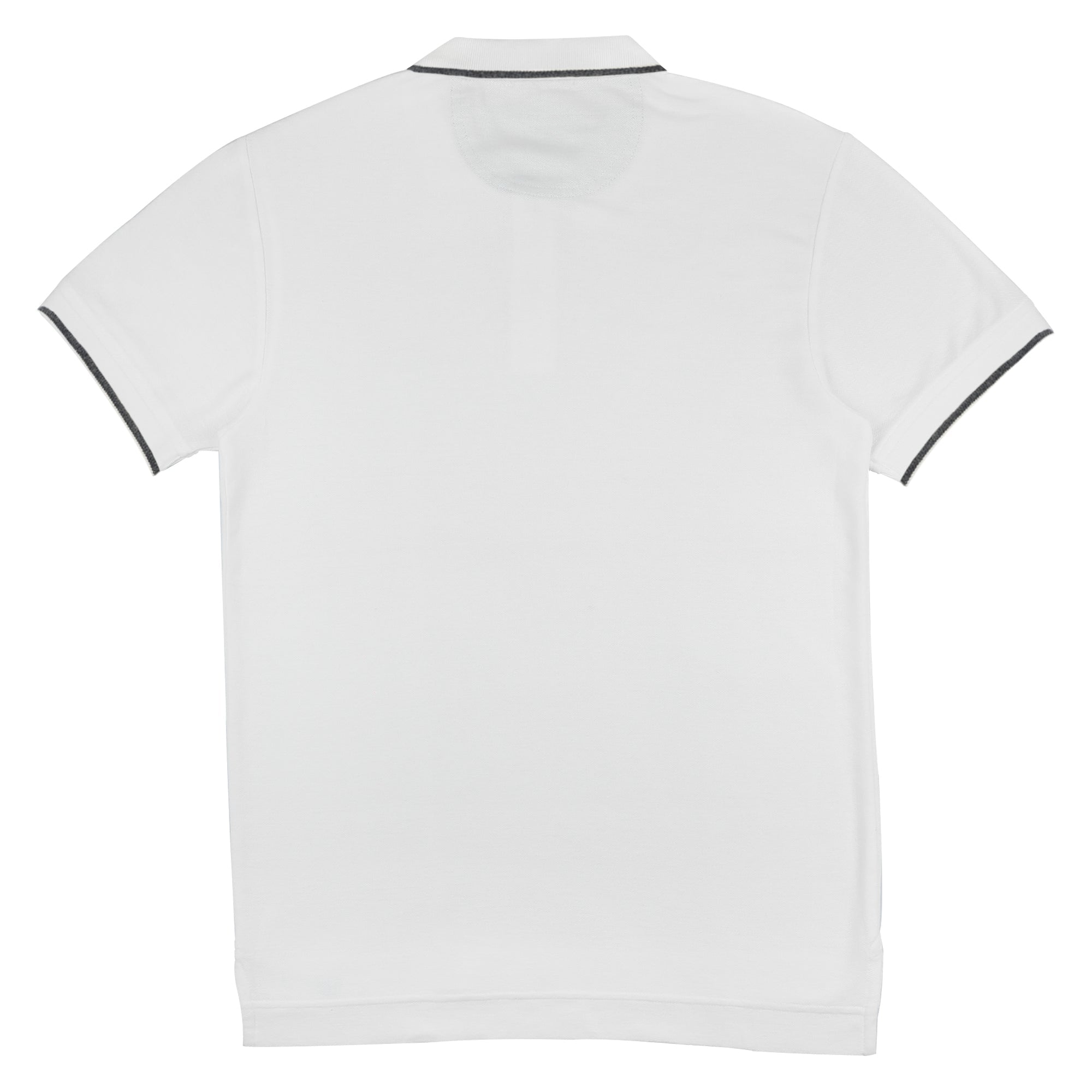 POLO (MEN) - WHITE WITH STRIPE ON COLLAR