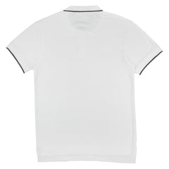 POLO (MEN) - WHITE WITH STRIPE ON COLLAR